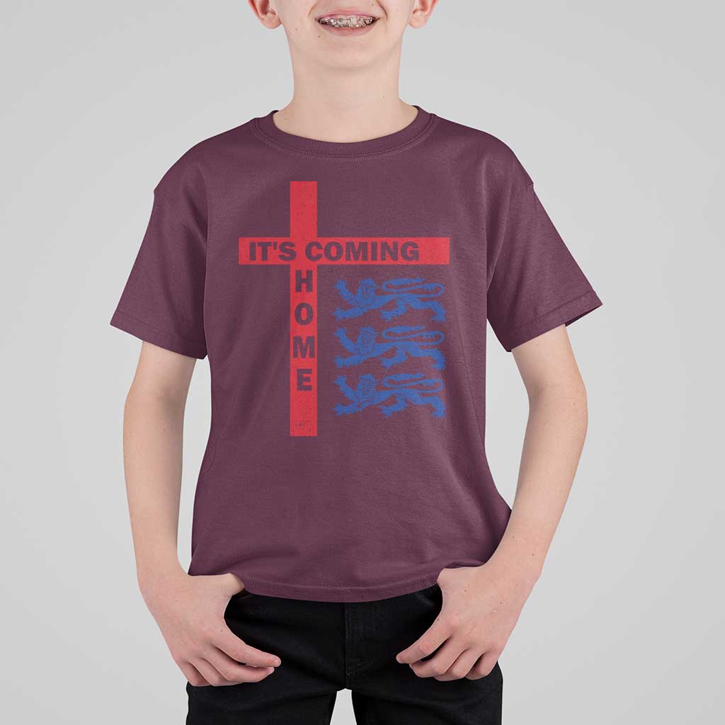 It Is Coming Home England Football T Shirt For Kid St George Cross Three Lions