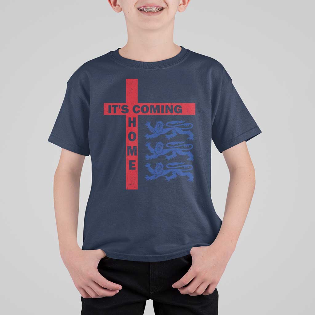 It Is Coming Home England Football T Shirt For Kid St George Cross Three Lions