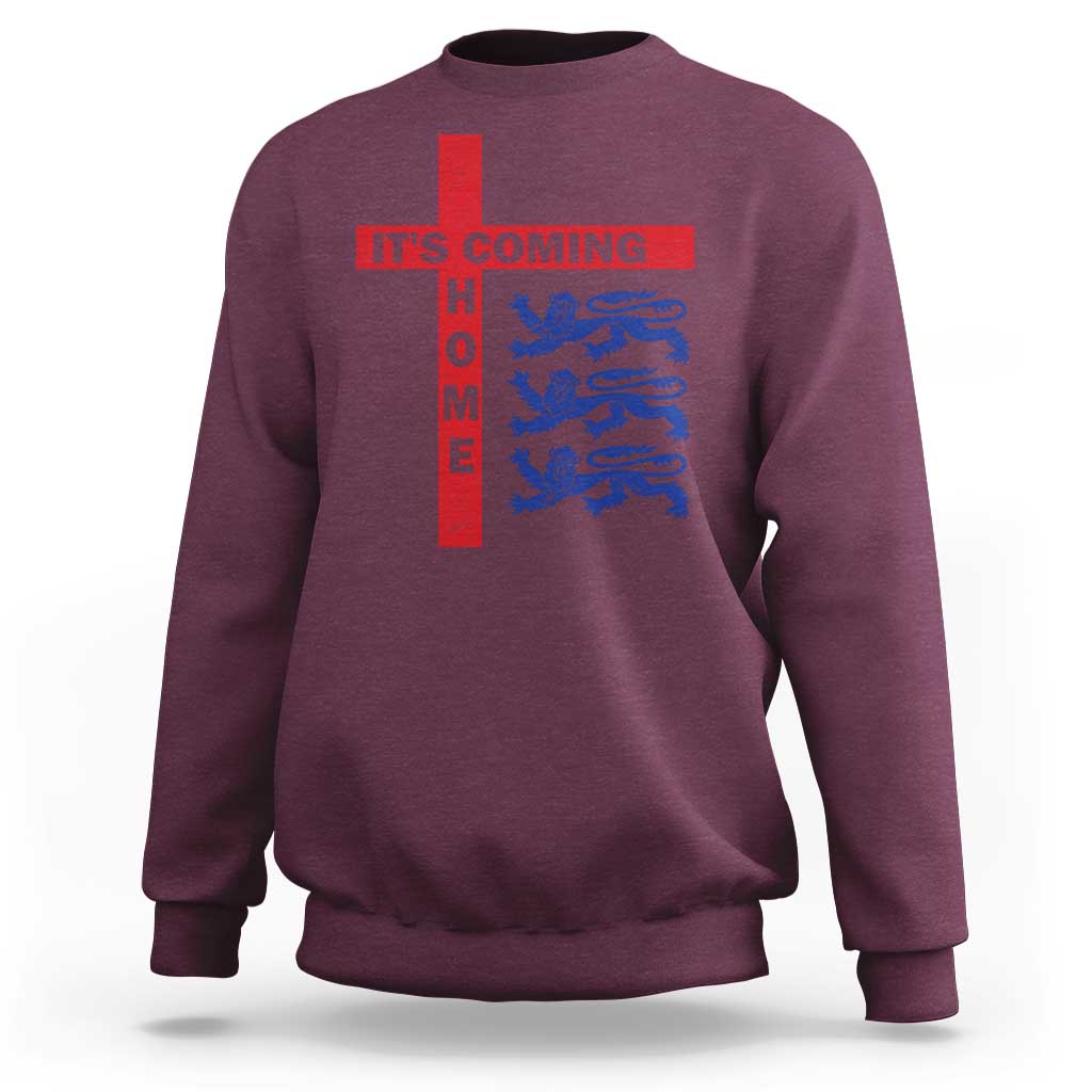 It Is Coming Home England Football Sweatshirt St George Cross Three Lions