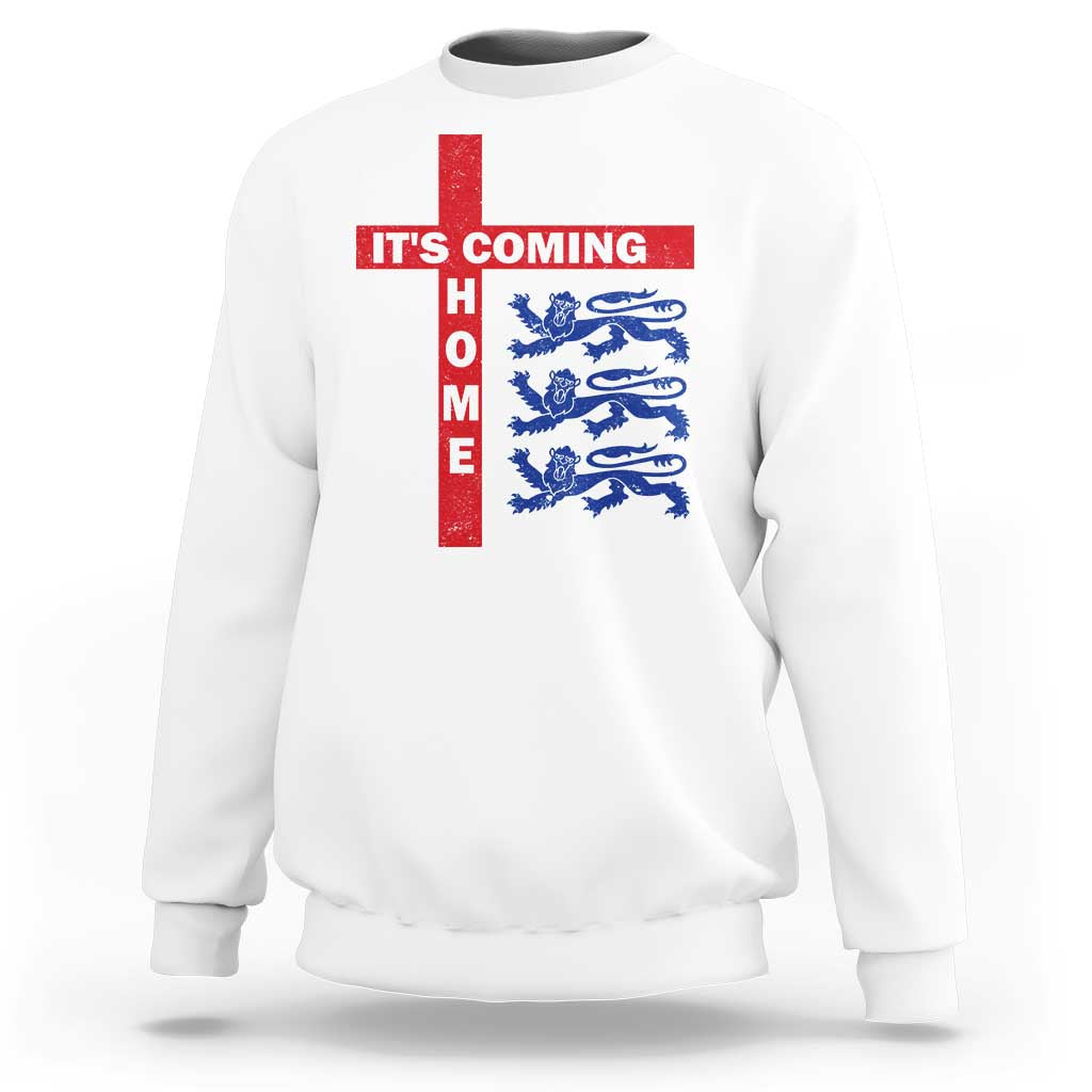 It Is Coming Home England Football Sweatshirt St George Cross Three Lions