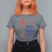 It Is Coming Home England Football T Shirt For Women St George Cross Three Lions