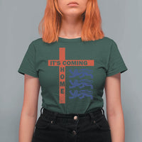 It Is Coming Home England Football T Shirt For Women St George Cross Three Lions