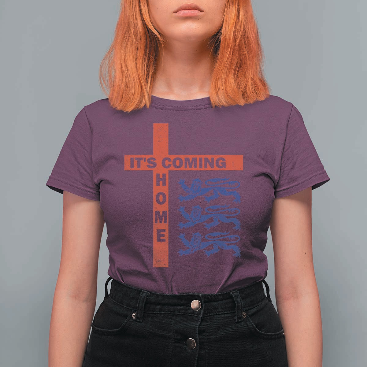 It Is Coming Home England Football T Shirt For Women St George Cross Three Lions