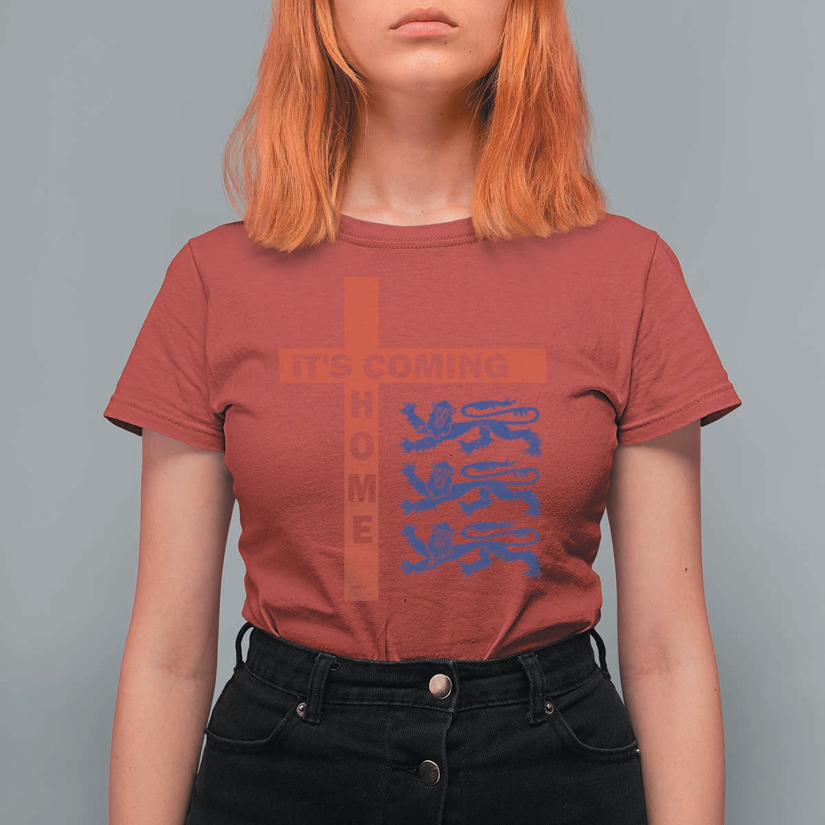 It Is Coming Home England Football T Shirt For Women St George Cross Three Lions