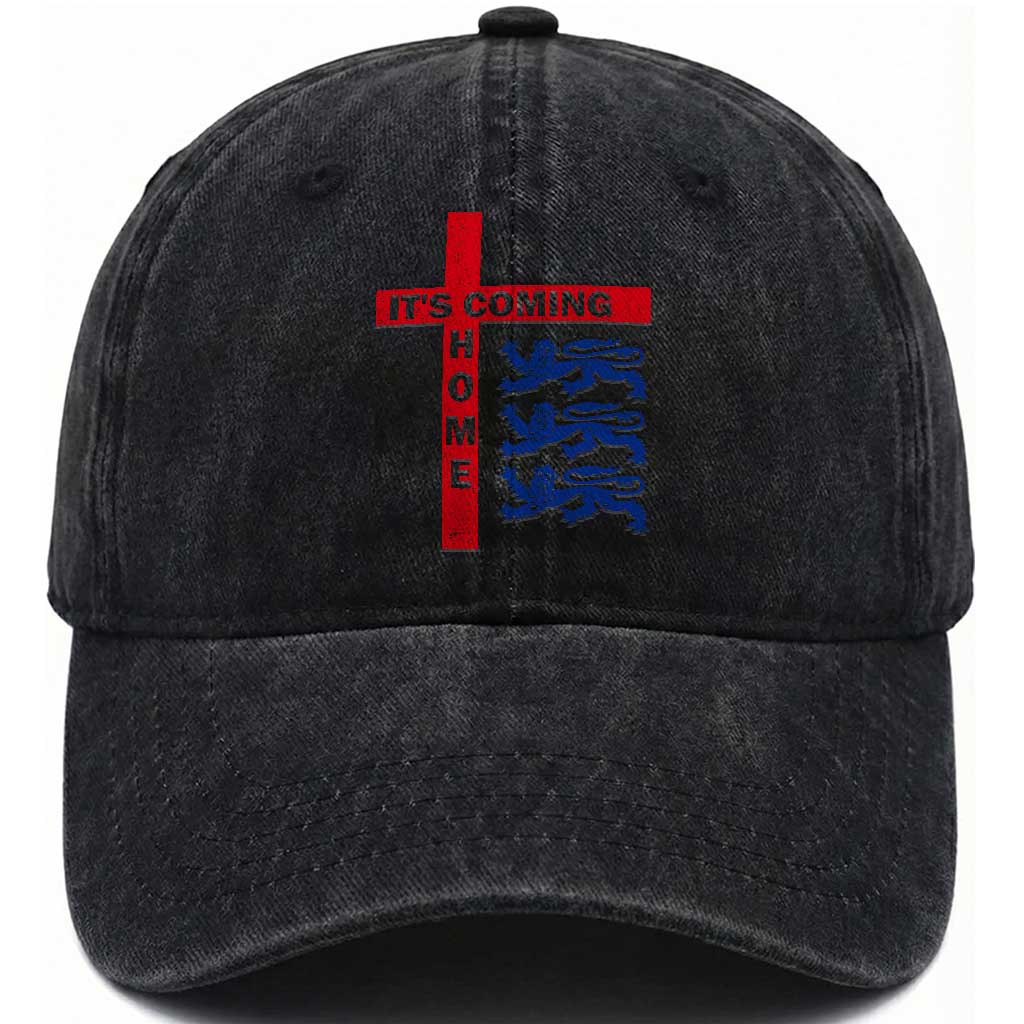 It Is Coming Home England Football Washed Cotton Baseball Cap St George Cross Three Lions