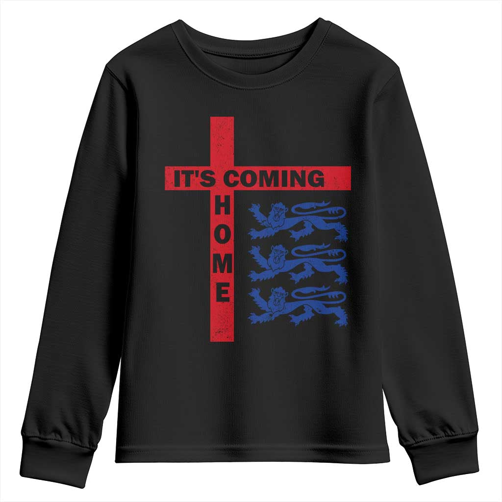 It Is Coming Home England Football Youth Sweatshirt St George Cross Three Lions