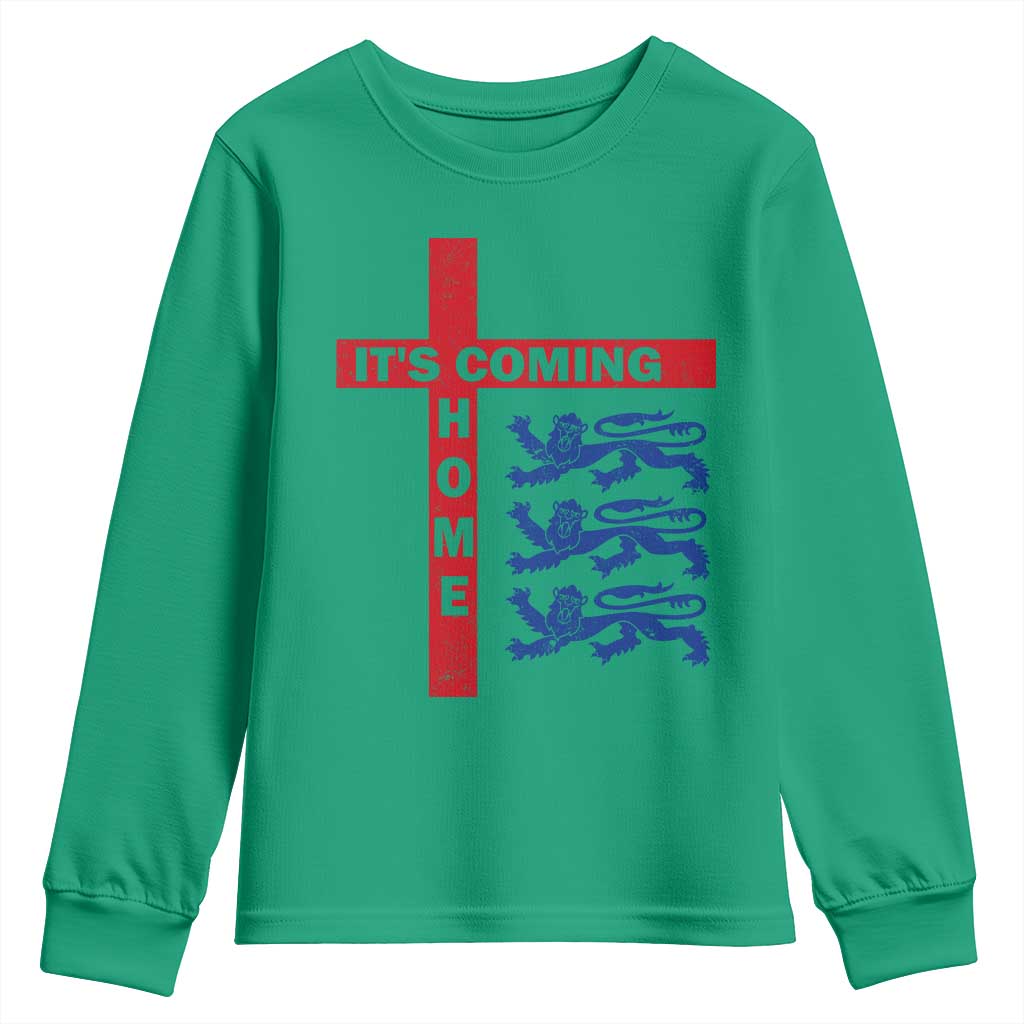 It Is Coming Home England Football Youth Sweatshirt St George Cross Three Lions