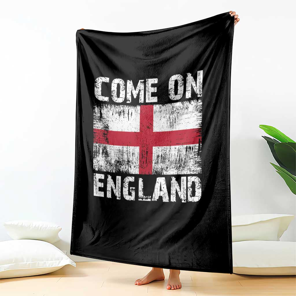 Come On England Throw Blanket Vintage St George Cross Flag Football Fan