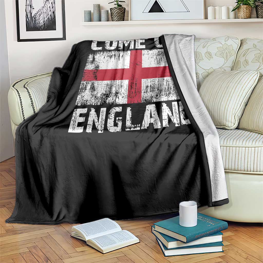 Come On England Throw Blanket Vintage St George Cross Flag Football Fan