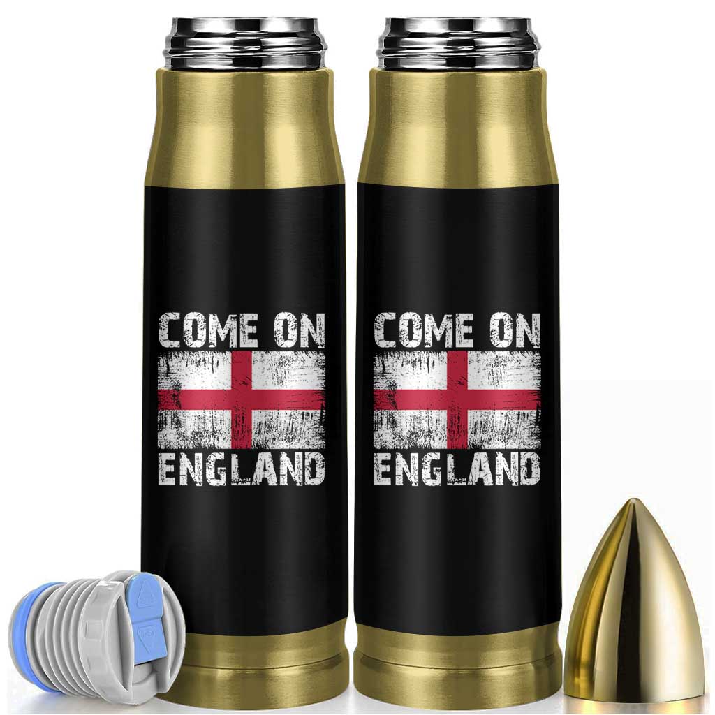 Come On England Bullet Tumbler Vintage St George Cross Flag Football Fan