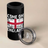 Come On England 4 in 1 Can Cooler Tumbler Vintage St George Cross Flag Football Fan