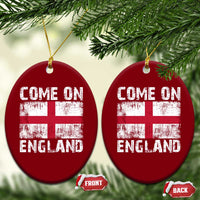 Come On England Ceramic Ornament Vintage St George Cross Flag Football Fan