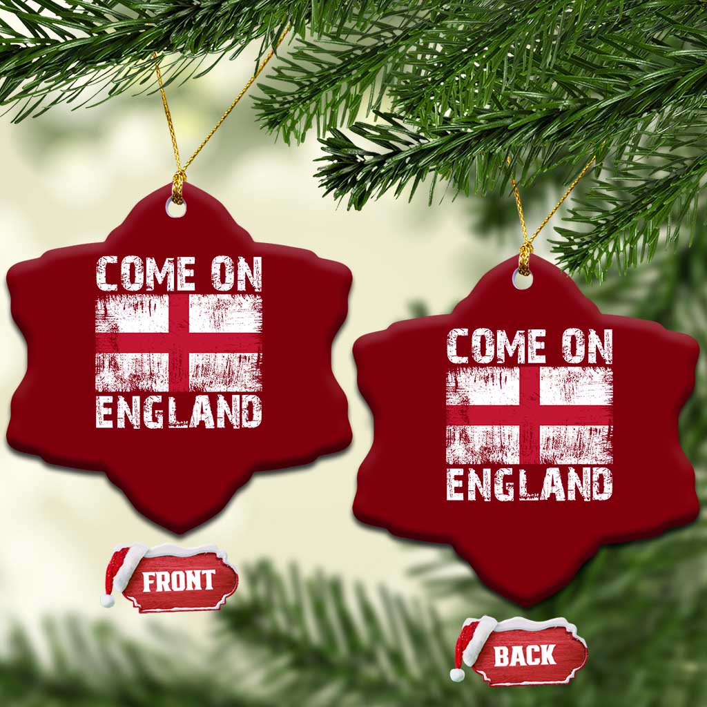 Come On England Ceramic Ornament Vintage St George Cross Flag Football Fan