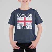 Come On England T Shirt For Kid Vintage St George Cross Flag Football Fan