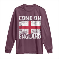 Come On England Long Sleeve Shirt Vintage St George Cross Flag Football Fan