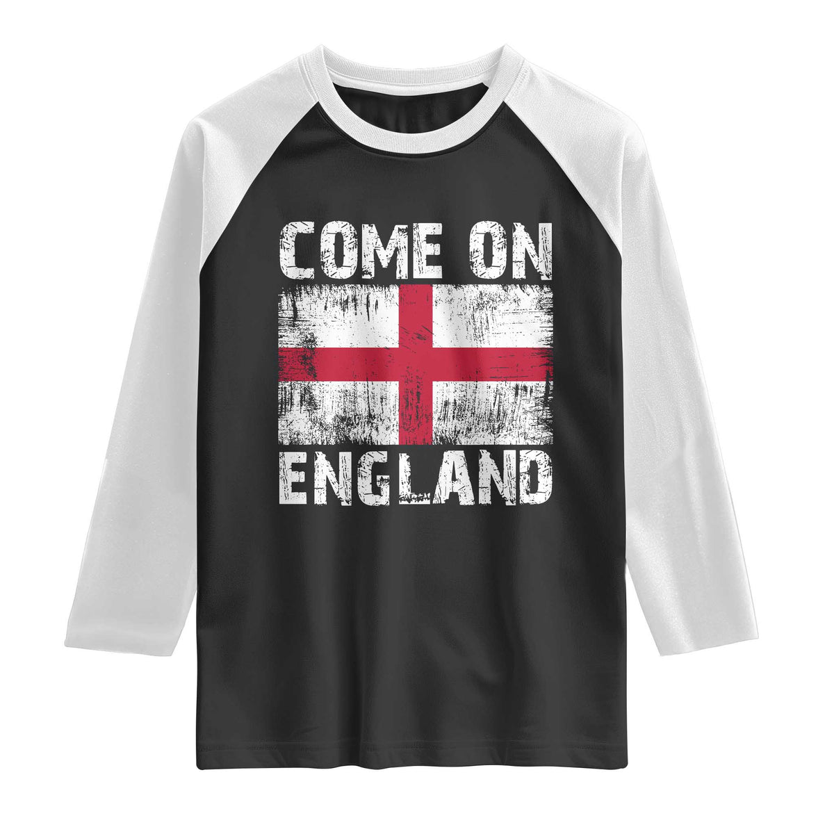 Come On England Raglan Shirt Vintage St George Cross Flag Football Fan