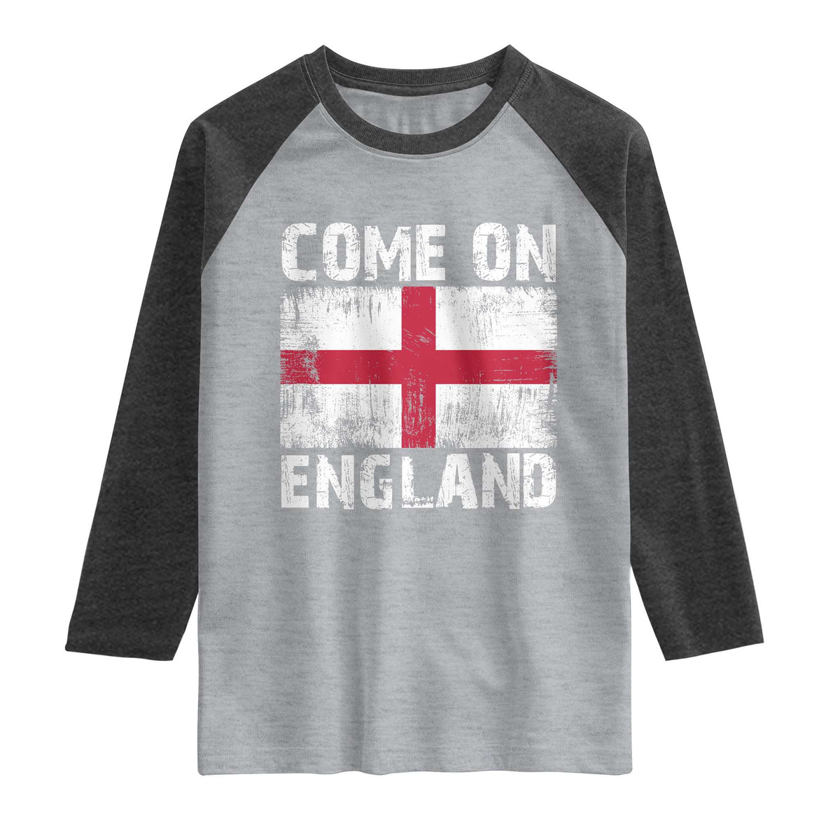 Come On England Raglan Shirt Vintage St George Cross Flag Football Fan