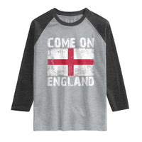 Come On England Raglan Shirt Vintage St George Cross Flag Football Fan