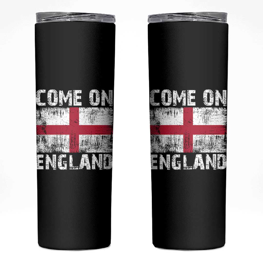 Come On England Skinny Tumbler Vintage St George Cross Flag Football Fan