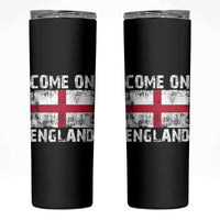 Come On England Skinny Tumbler Vintage St George Cross Flag Football Fan