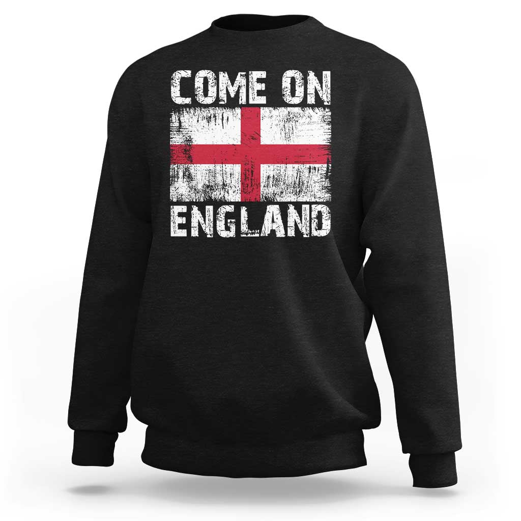 Come On England Sweatshirt Vintage St George Cross Flag Football Fan