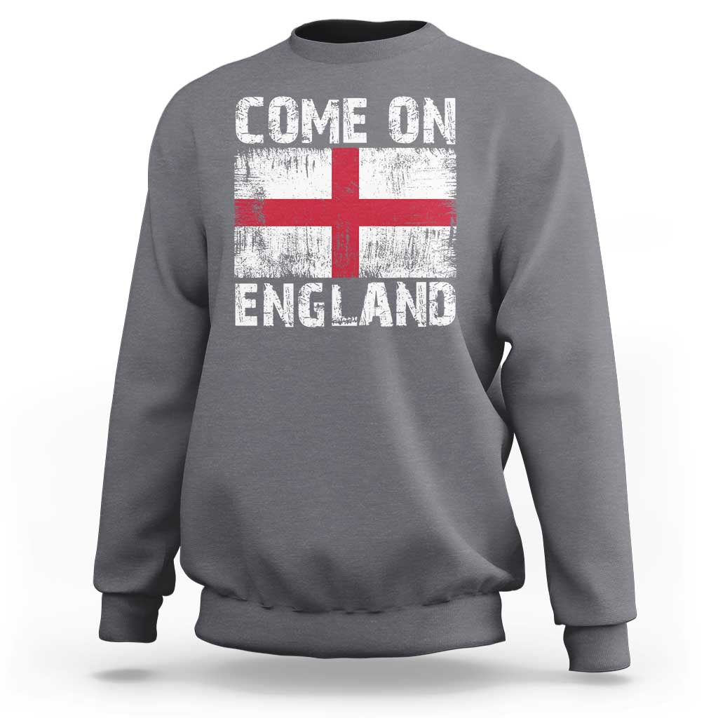 Come On England Sweatshirt Vintage St George Cross Flag Football Fan