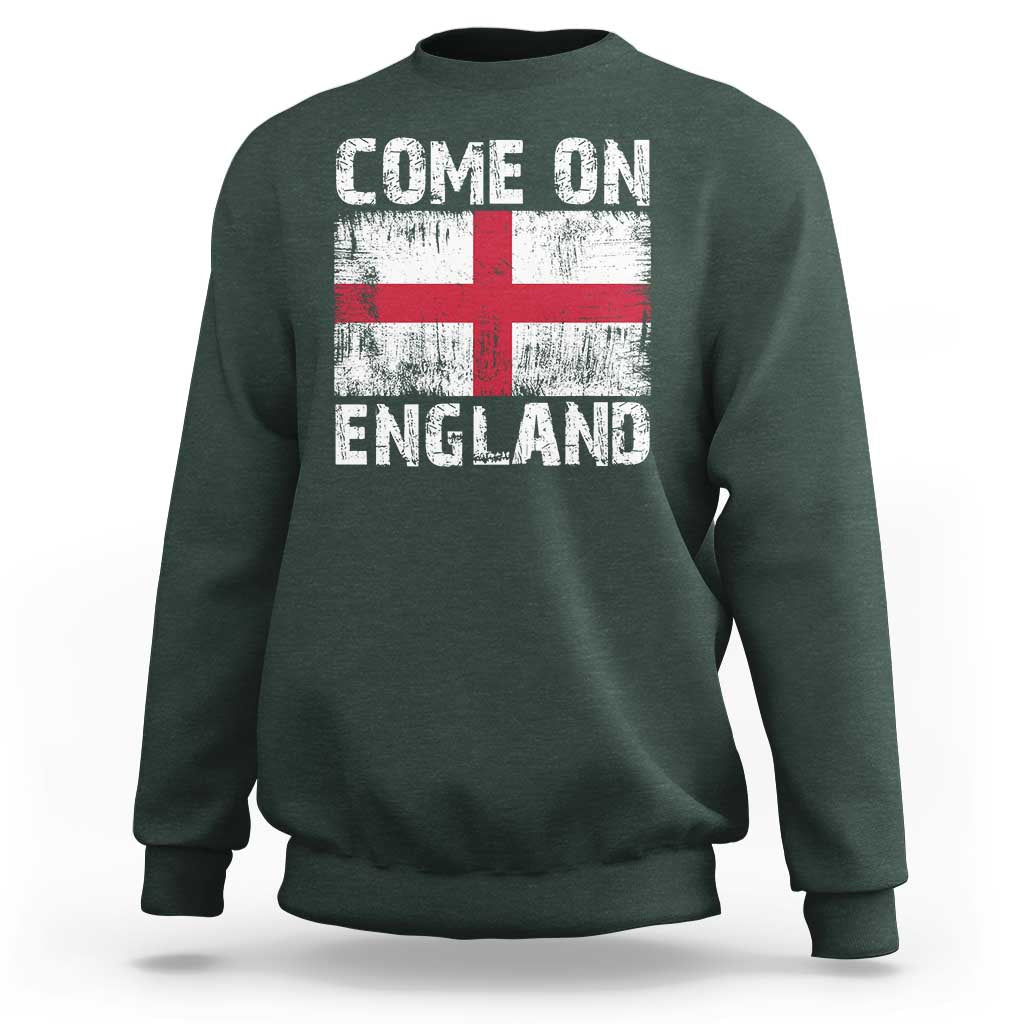 Come On England Sweatshirt Vintage St George Cross Flag Football Fan