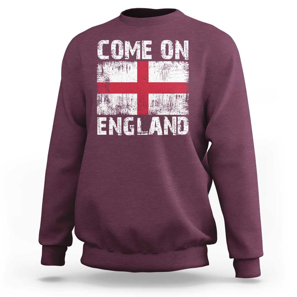 Come On England Sweatshirt Vintage St George Cross Flag Football Fan
