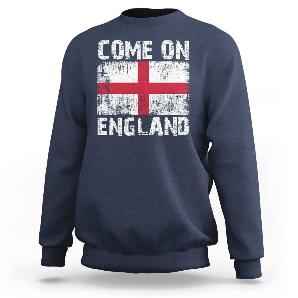 Come On England Sweatshirt Vintage St George Cross Flag Football Fan