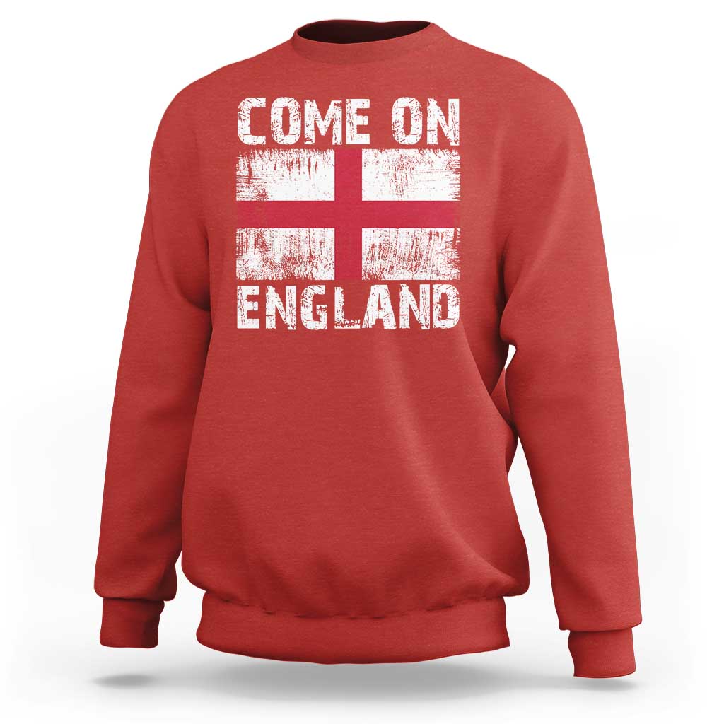 Come On England Sweatshirt Vintage St George Cross Flag Football Fan