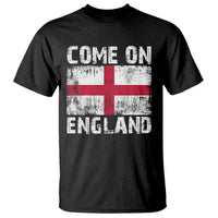 Come On England T Shirt Vintage St George Cross Flag Football Fan