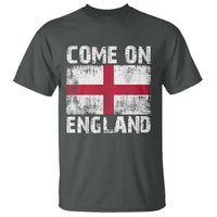 Come On England T Shirt Vintage St George Cross Flag Football Fan