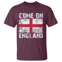Come On England T Shirt Vintage St George Cross Flag Football Fan
