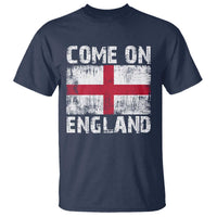 Come On England T Shirt Vintage St George Cross Flag Football Fan
