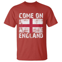Come On England T Shirt Vintage St George Cross Flag Football Fan
