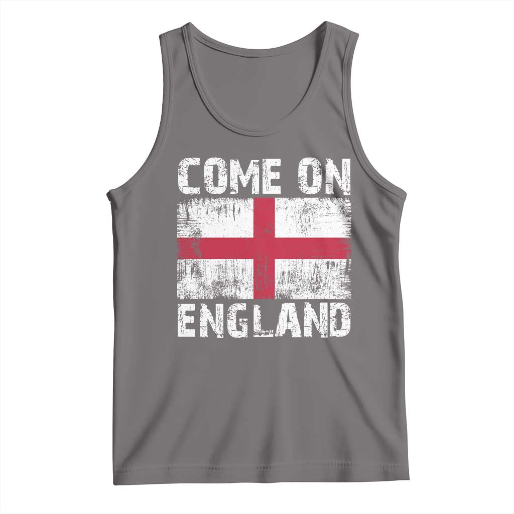 Come On England Tank Top Vintage St George Cross Flag Football Fan