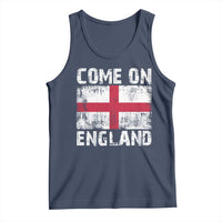 Come On England Tank Top Vintage St George Cross Flag Football Fan