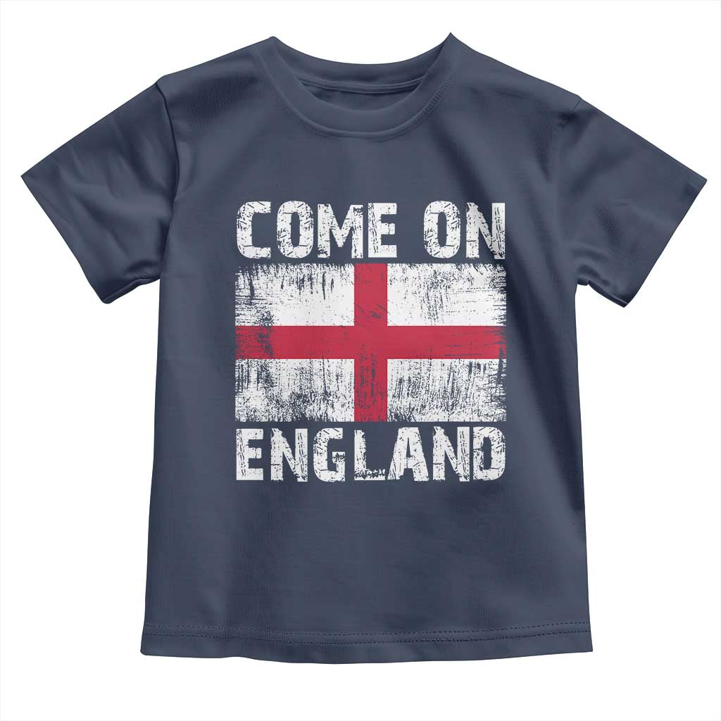 Come On England Toddler T Shirt Vintage St George Cross Flag Football Fan