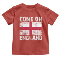 Come On England Toddler T Shirt Vintage St George Cross Flag Football Fan