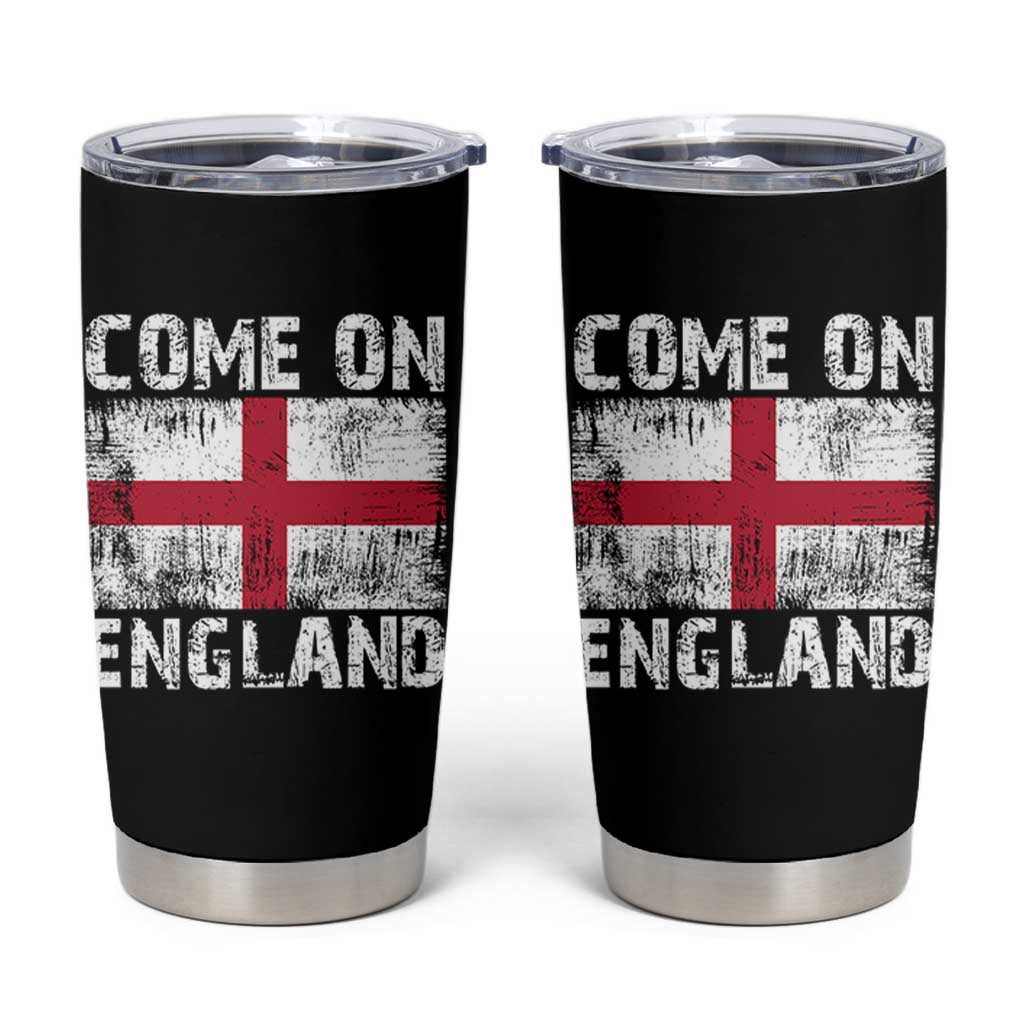 Come On England Tumbler Cup Vintage St George Cross Flag Football Fan