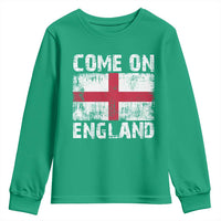Come On England Youth Sweatshirt Vintage St George Cross Flag Football Fan