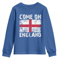 Come On England Youth Sweatshirt Vintage St George Cross Flag Football Fan
