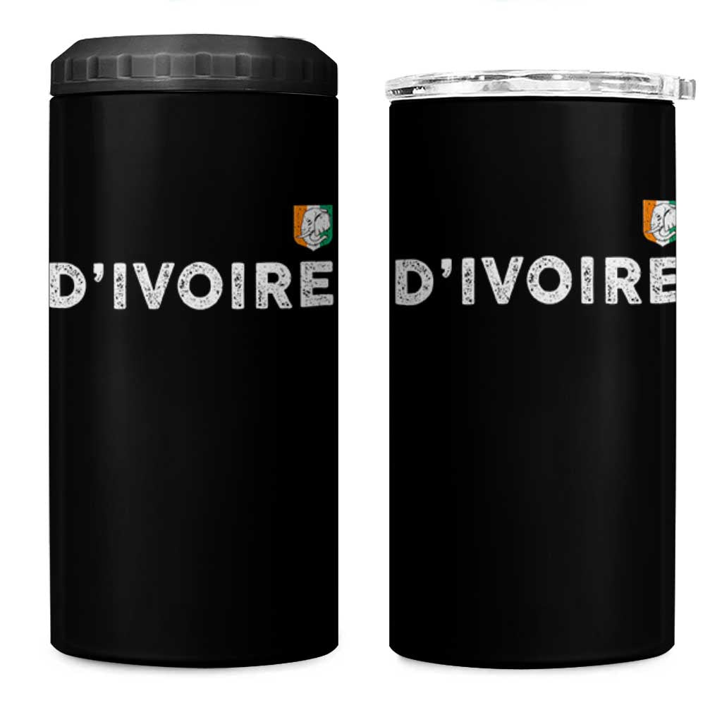 Côte D Ivoire 4 in 1 Can Cooler Tumbler Ivory Coast Crest Football Elephant Family Matching