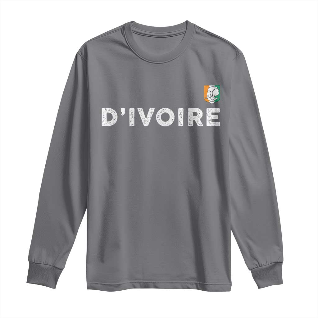 Côte D Ivoire Long Sleeve Shirt Ivory Coast Crest Football Elephant Family Matching