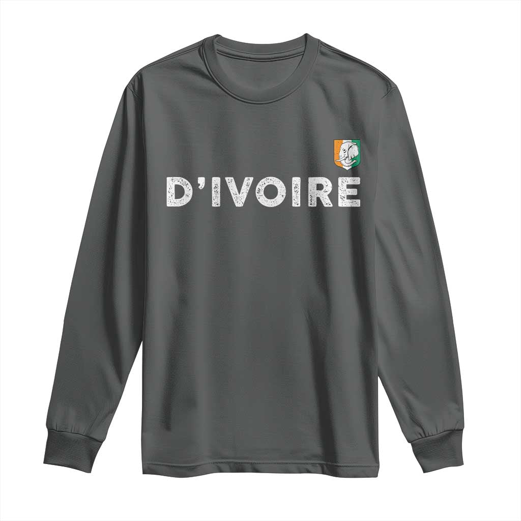 Côte D Ivoire Long Sleeve Shirt Ivory Coast Crest Football Elephant Family Matching