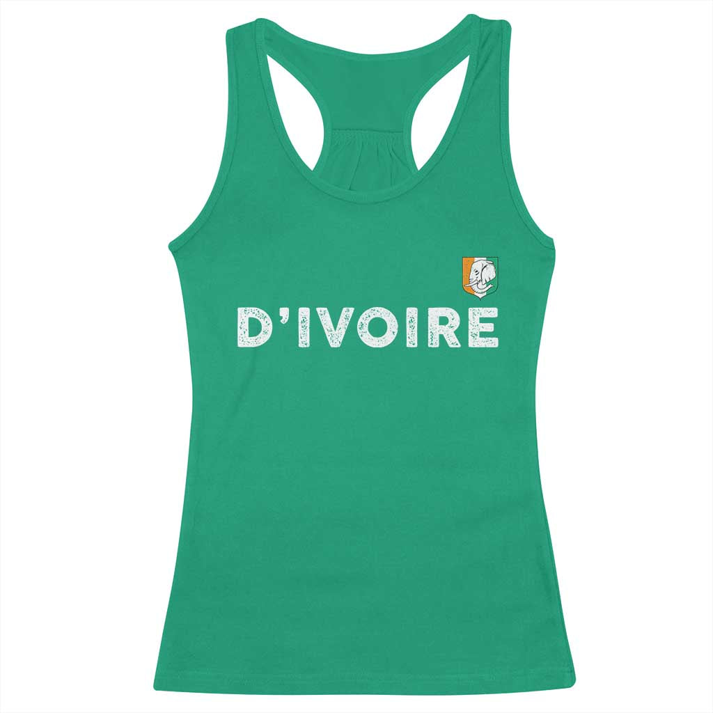 Côte D Ivoire Racerback Tank Top Ivory Coast Crest Football Elephant Family Matching