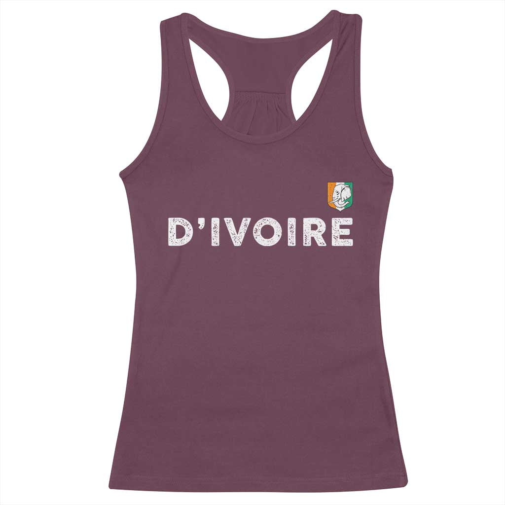 Côte D Ivoire Racerback Tank Top Ivory Coast Crest Football Elephant Family Matching