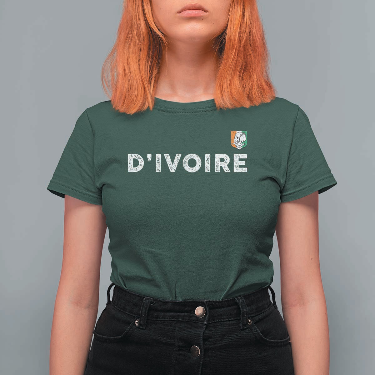 Côte D Ivoire T Shirt For Women Ivory Coast Crest Football Elephant Family Matching