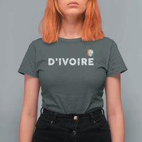 Côte D Ivoire T Shirt For Women Ivory Coast Crest Football Elephant Family Matching