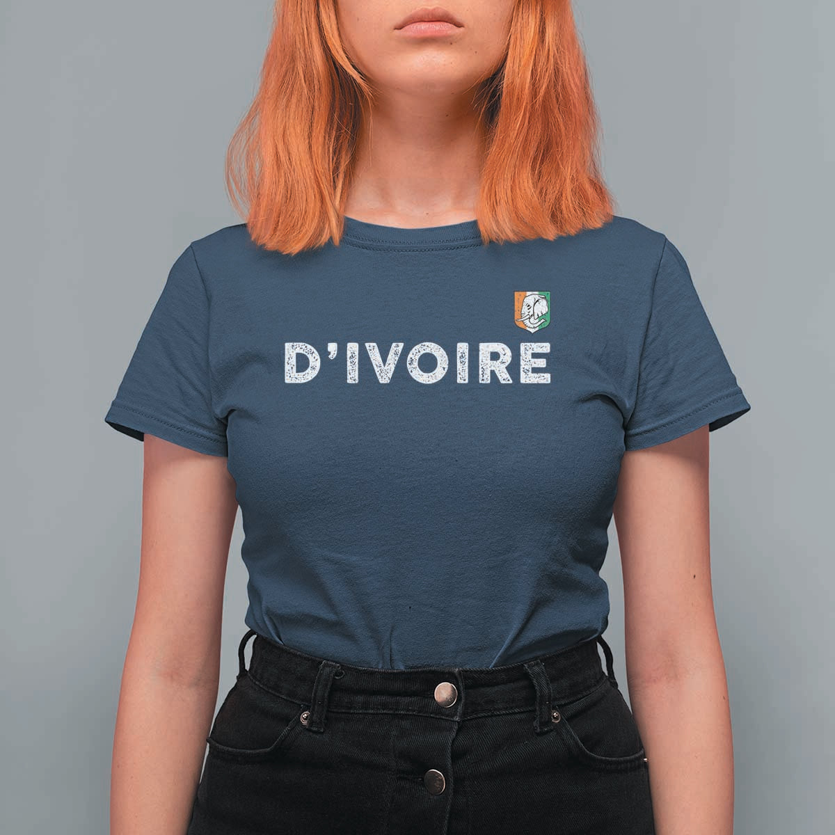 Côte D Ivoire T Shirt For Women Ivory Coast Crest Football Elephant Family Matching